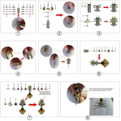 3D Metal Steampunk Craft Puzzle Mechanical Insect Model DIY Assembly Animal Jigsaw Puzzle Kit - Make Your Own Advent Calendar - Creative Gift-650PCS+