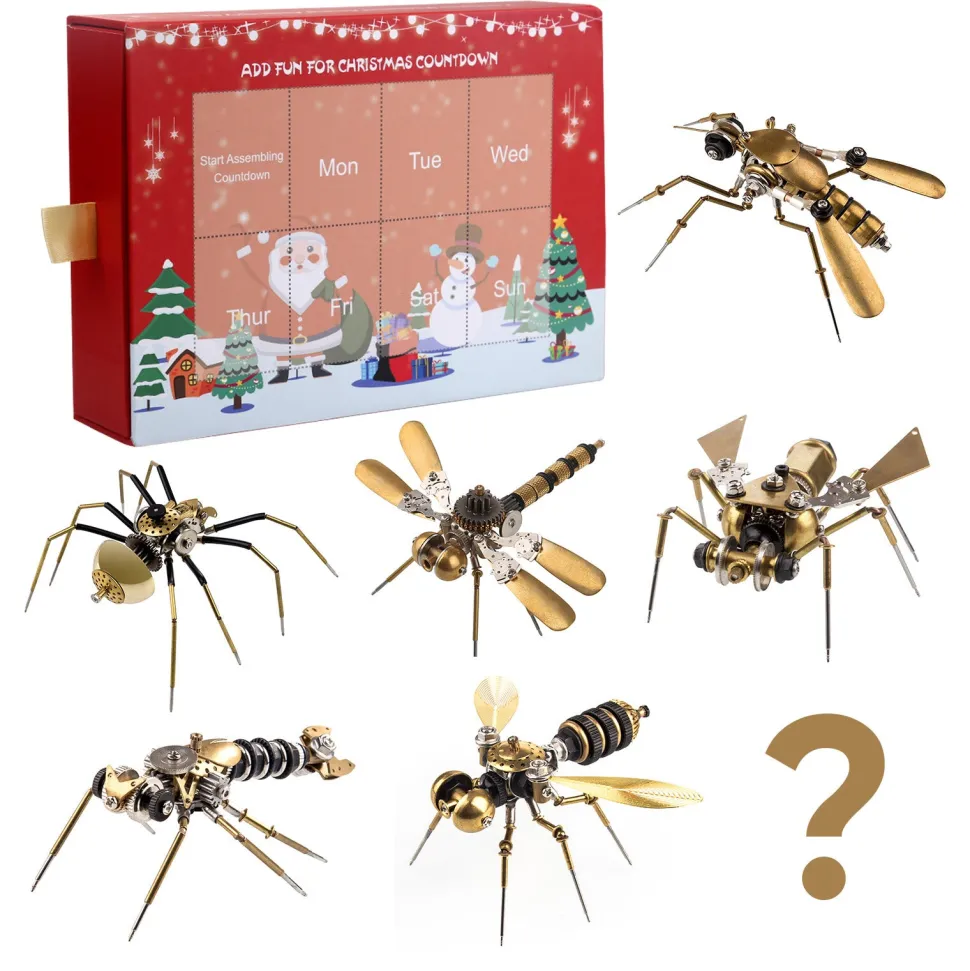 3D Metal Steampunk Craft Puzzle Mechanical Insect Model DIY Assembly Animal Jigsaw Puzzle Kit - Make Your Own Advent Calendar - Creative Gift-650PCS+