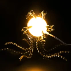 3D Metal Steampunk Galaxy Craft Puzzle Mechanical Octopus with Desk Lamp Model DIY Assembly for Home Decor Creative Gift-1060PCS