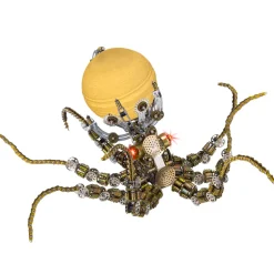 3D Metal Steampunk Galaxy Craft Puzzle Mechanical Octopus with Lamp Model DIY Assembly for Home Decor Creative Gift-2400PCS