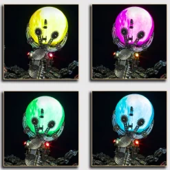 3D Metal Steampunk Galaxy Craft Puzzle Mechanical Octopus with Lamp Model DIY Assembly for Home Decor Creative Gift-2400PCS