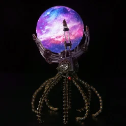 3D Metal Steampunk Galaxy Craft Puzzle Mechanical Octopus with 16 Colors Tap and Remote Control Lamp Model DIY Assembly for Home Decor Creative Gift-1060PCS
