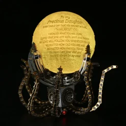 3D Metal Steampunk Galaxy Craft Puzzle Mechanical Octopus with 16 Colors Tap and Remote Control Lamp Model DIY Assembly for Home Decor Creative Gift-1060PCS