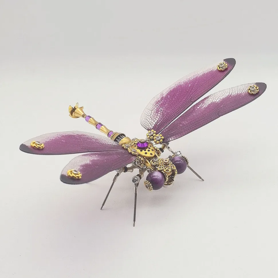 3D Metal Steampunk Insect Assembly Model Kit with Magnetic Display Base