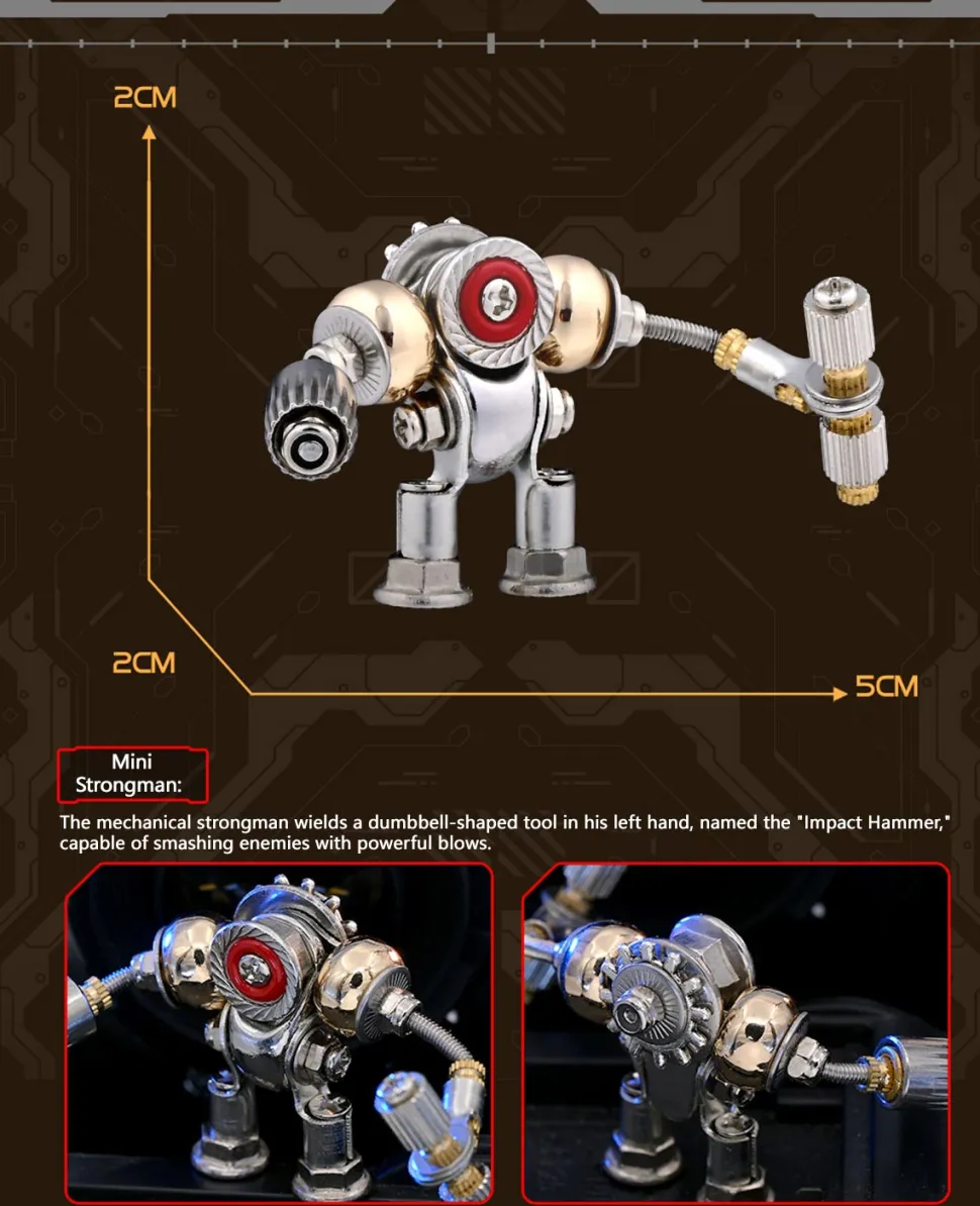 3D Metal Steampunk Mecha Assembly Model Kit Christmas Blind Box