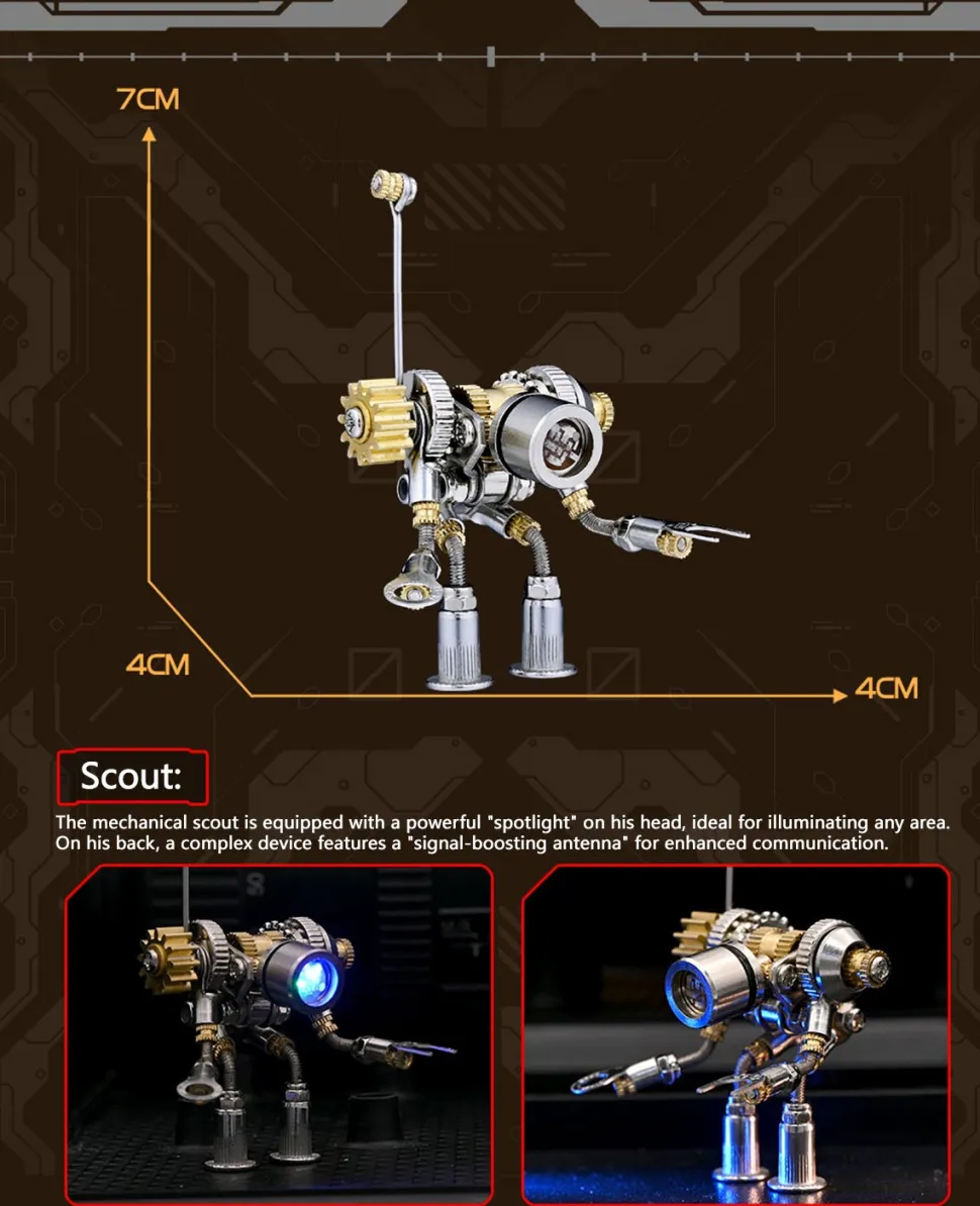 3D Metal Steampunk Mecha Assembly Model Kit Christmas Blind Box