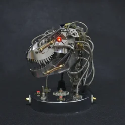 3D Metal Steampunk Moving Mechanical Dinosaur Head Model Kits - 180PCS+