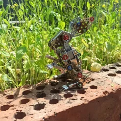 3D Metal Steampunk Puzzle Mechanical Easter Bunny Rabbit Model DIY Assembly Animal Jigsaw Puzzle Kit with Egg-500PCS+