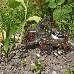 3D Metal Steampunk Puzzle Mechanical Easter Bunny Rabbit Model DIY Assembly Animal Jigsaw Puzzle Kit with Egg-500PCS+