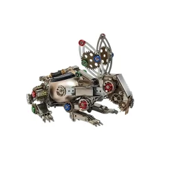 3D Metal Steampunk Puzzle Mechanical Easter Bunny Rabbit Model DIY Assembly Animal Jigsaw Puzzle Kit with Egg-500PCS+