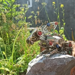 3D Metal Steampunk Puzzle Mechanical Easter Bunny Rabbit Model DIY Assembly Animal Jigsaw Puzzle Kit with Egg-500PCS+