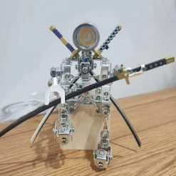 3D Metal Steampunk Shining Blade Steel Samurai Model