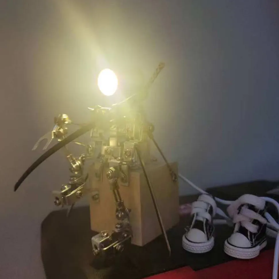 3D Metal Steampunk Shining Blade Steel Samurai Model