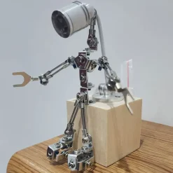 3D Metal Steampunk Sparkling Silver Mechanical Lamp Model