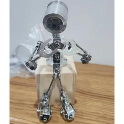 3D Metal Steampunk Sparkling Silver Mechanical Lamp Model