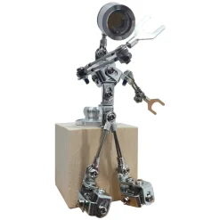 3D Metal Steampunk Sparkling Silver Mechanical Lamp Model
