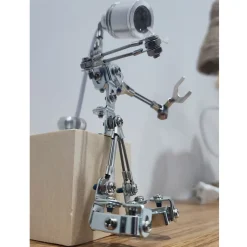 3D Metal Steampunk Sparkling Silver Mechanical Lamp Model