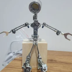 3D Metal Steampunk Sparkling Silver Mechanical Lamp Model
