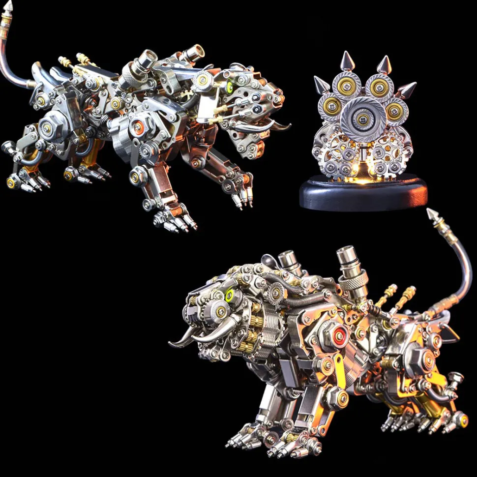 3D Metal Tiger Kit Assembly Smilodon Model Saber-toothed Tiger - 650PCS+