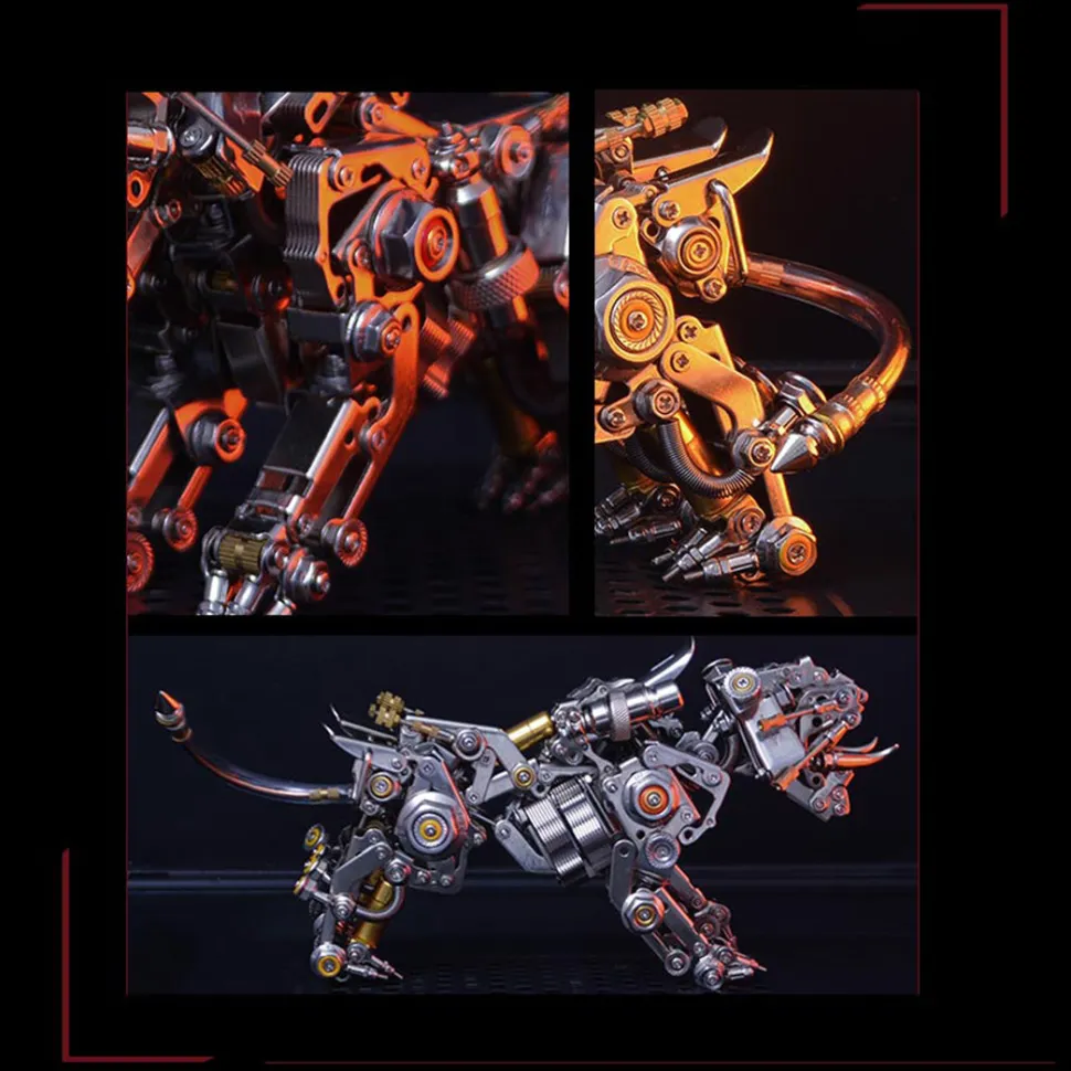 3D Metal Tiger Kit Assembly Smilodon Model Saber-toothed Tiger - 650PCS+