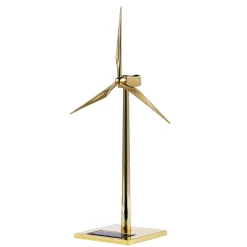 3D Metal Windmill Assembly Model Solar Powered Wind Turbine Model Golden