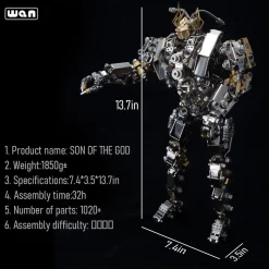 3D Protoss Mecha Metal Model With Light Steampunk DIY Assembly Jigsaw Crafts 1020+Pcs