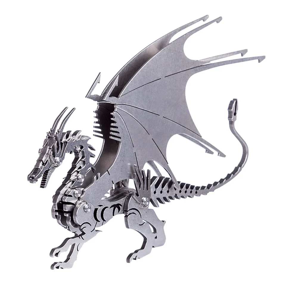3D Puzzle DIY Model Kit Dragon Metal Games Creative Gift