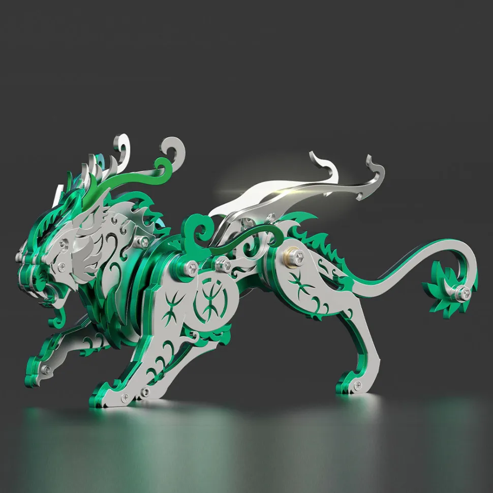 3D Puzzle DIY Model Kit Jigsaw Metal Tiger Model Ancient Chinese Beasts Mechanical Assembly Crafts