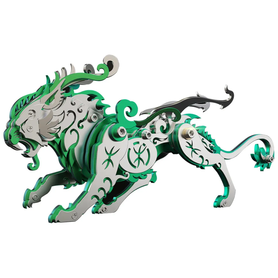 3D Puzzle DIY Model Kit Jigsaw Metal Tiger Model Ancient Chinese Beasts Mechanical Assembly Crafts