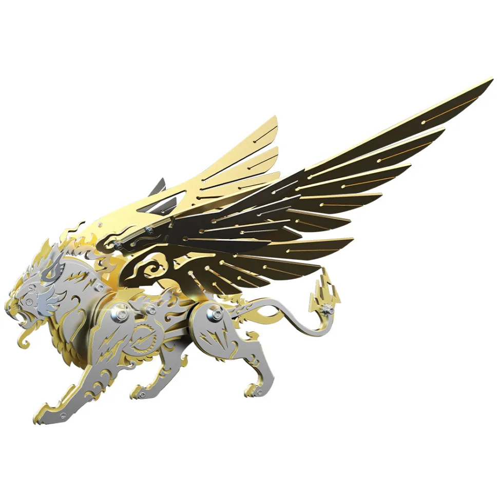 3D Puzzle DIY Model Kit Jigsaw Metal Tiger Model Ancient Chinese Beasts Mechanical Assembly Crafts