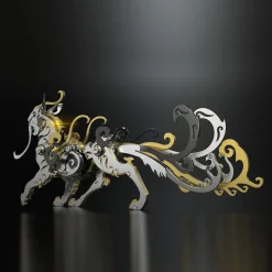 3D Puzzle DIY Model Kit Jigsaw Metal Tiger Model Ancient Chinese Beasts Mechanical Assembly Crafts-Black Golden