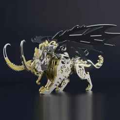 3D Puzzle DIY Model Kit Jigsaw Metal Tiger Model Ancient Chinese Beasts Mechanical Assembly Crafts-Black Golden