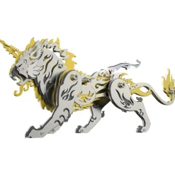 3D Puzzle DIY Model Kit Jigsaw Metal Tiger Model Ancient Chinese Beasts Mechanical Assembly Crafts-Black Golden