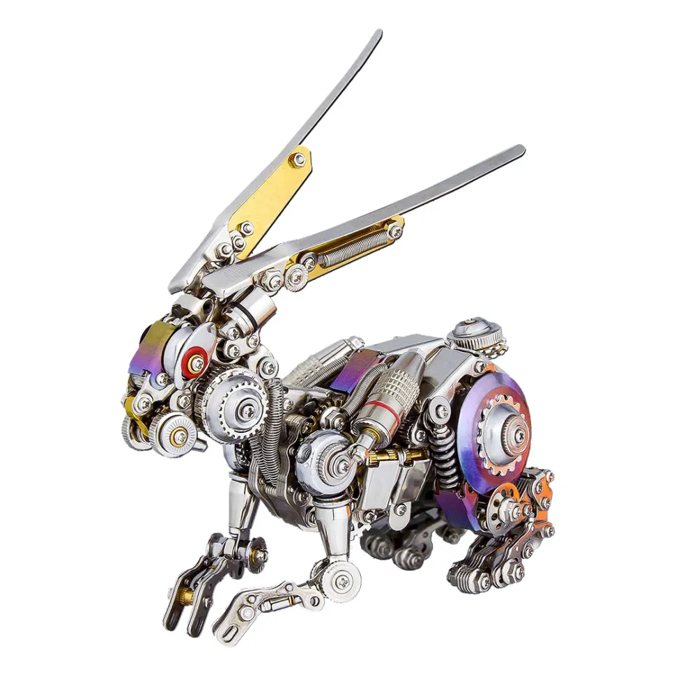 3D Puzzle DIY Model Kit Jigsaw Metal Punk Mechanical Rabbit Model Mechanical Assembly Crafts-500PCS