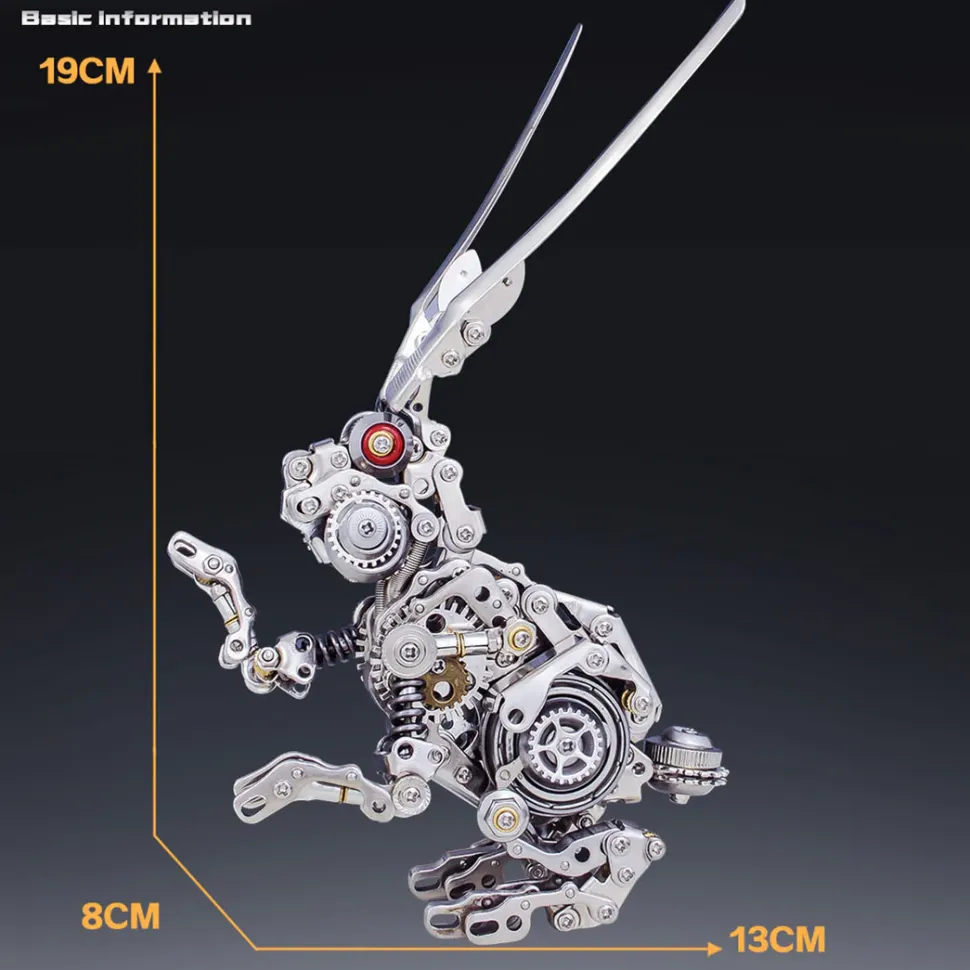 3D Puzzle DIY Model Kit Jigsaw Metal Punk Mechanical Rabbit Model Mechanical Assembly Crafts-500PCS