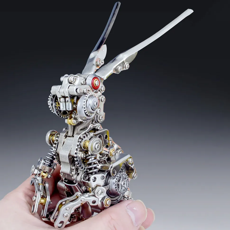 3D Puzzle DIY Model Kit Jigsaw Metal Punk Mechanical Rabbit Model Mechanical Assembly Crafts-500PCS
