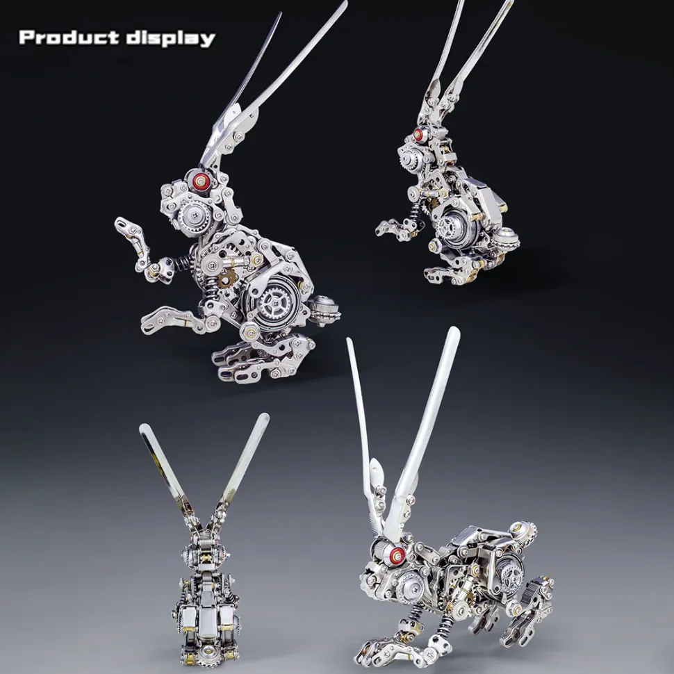 3D Puzzle DIY Model Kit Jigsaw Metal Punk Mechanical Rabbit Model Mechanical Assembly Crafts-500PCS