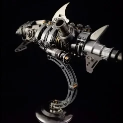 3D Puzzle Model Kit Mechanical Shark with Display Platform Metal Games DIY Assembly Jigsaw Crafts Creative Gift-209PCS