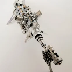 3D Puzzle Model Kit Mechanical Shark with Display Platform Metal Games DIY Assembly Jigsaw Crafts Creative Gift-209PCS