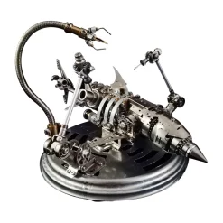 3D Puzzle Model Kit Mechanical Shark with Display Platform Metal Games DIY Assembly Jigsaw Crafts Creative Gift-209PCS