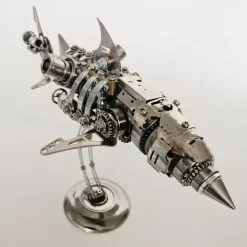 3D Puzzle Model Kit Mechanical Shark with Display Platform Metal Games DIY Assembly Jigsaw Crafts Creative Gift-209PCS