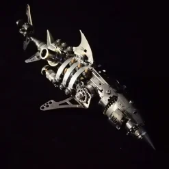 3D Puzzle Model Kit Mechanical Shark with Display Platform Metal Games DIY Assembly Jigsaw Crafts Creative Gift-209PCS