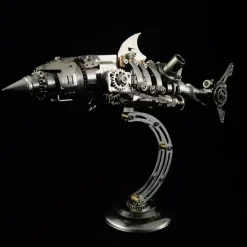 3D Puzzle Model Kit Mechanical Shark with Display Platform Metal Games DIY Assembly Jigsaw Crafts Creative Gift-209PCS