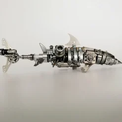 3D Puzzle Model Kit Mechanical Shark with Display Platform Metal Games DIY Assembly Jigsaw Crafts Creative Gift-209PCS