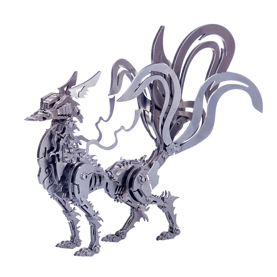 3D Puzzle Model Kit Mechanical Nine-tailed Fox Metal Games DIY Assembly Jigsaw Crafts Creative Gift
