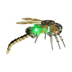 3D Puzzle Model Kit Mechanical Dragonfly with Night Light Color-changing Metal Games - 260Pcs
