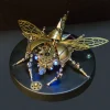 3D Puzzle Model Kit Mechanical Rotatable Beetle with Voice Control Light Metal Games DIY Assembly Jigsaw Crafts Creative Gift