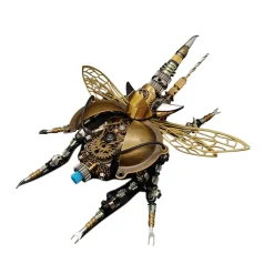 3D Puzzle Model Kit Mechanical Rotatable Beetle with Voice Control Light Metal Games DIY Assembly Jigsaw Crafts Creative Gift