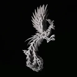 3D Puzzle Model Kit Mechanical Oriental Mystery Creature Silver Phoenix Metal Games DIY Assembly Jigsaw Crafts Creative Gift