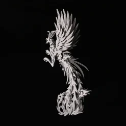 3D Puzzle Model Kit Mechanical Oriental Mystery Creature Silver Phoenix Metal Games DIY Assembly Jigsaw Crafts Creative Gift